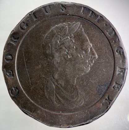 1797 George III 3rd Cartwheel Two - pence Coin | Fine Collectable Grade