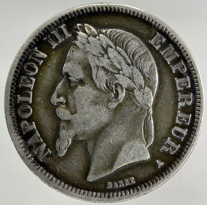1868 France 2 Francs Silver Coin | Fine Collectable Grade