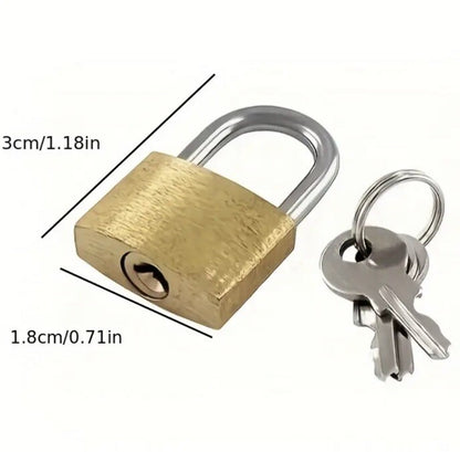1 x Mini Solid Metal Padlock Lock With 2 Keys For Bag Suitcase Diary Premium UK