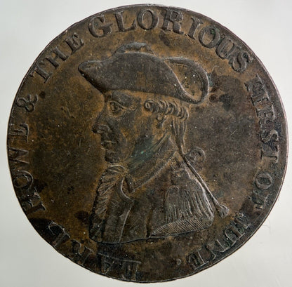 1794 Essex Chelmsford King & Constitution Half - Penny Coin | Very High Grade