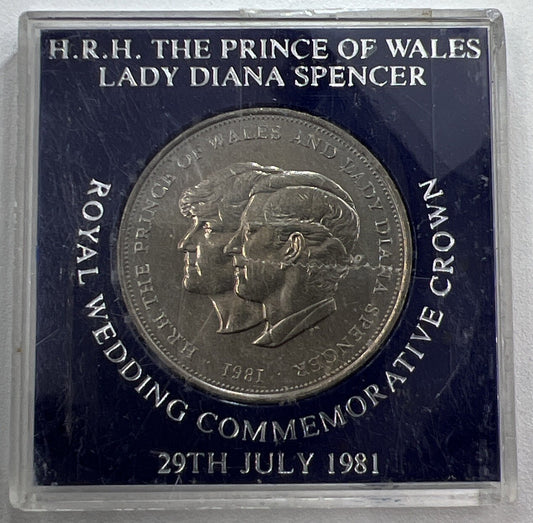 1981 Charles & Diana Crown British Coin In Case | Collectable Grade | a90329