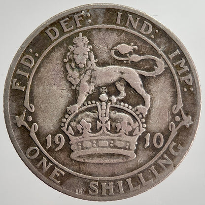 1910 Edward VII Shilling British Silver Coin | Fine Collectable Grade | a8028