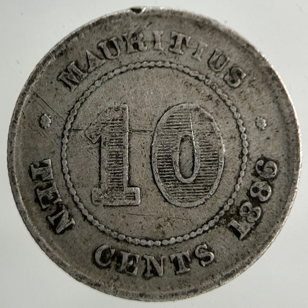 1886 Mauritius 10 Cents Silver Coin | Collectable Grade