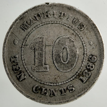 1886 Mauritius 10 Cents Silver Coin | Collectable Grade