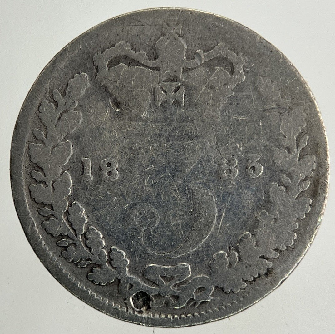 1885 Victoria Threepence Silver Coin | Fair Grade