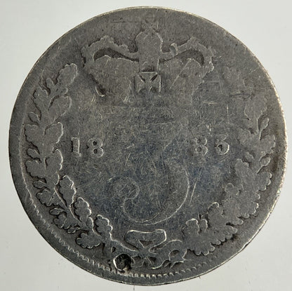 1885 Victoria Threepence Silver Coin | Fair Grade