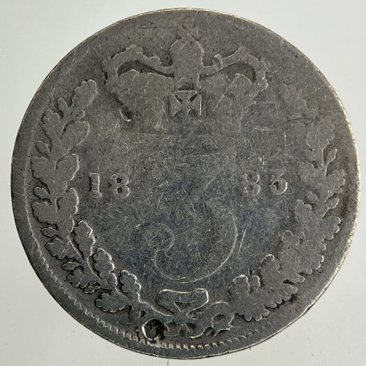 1885 Victoria Threepence Silver Coin | Fair Grade