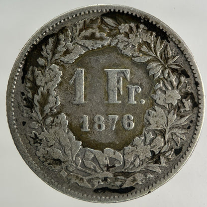 1876 Switzerland Swiss 1 Franc Silver Coin | Collectable Grade