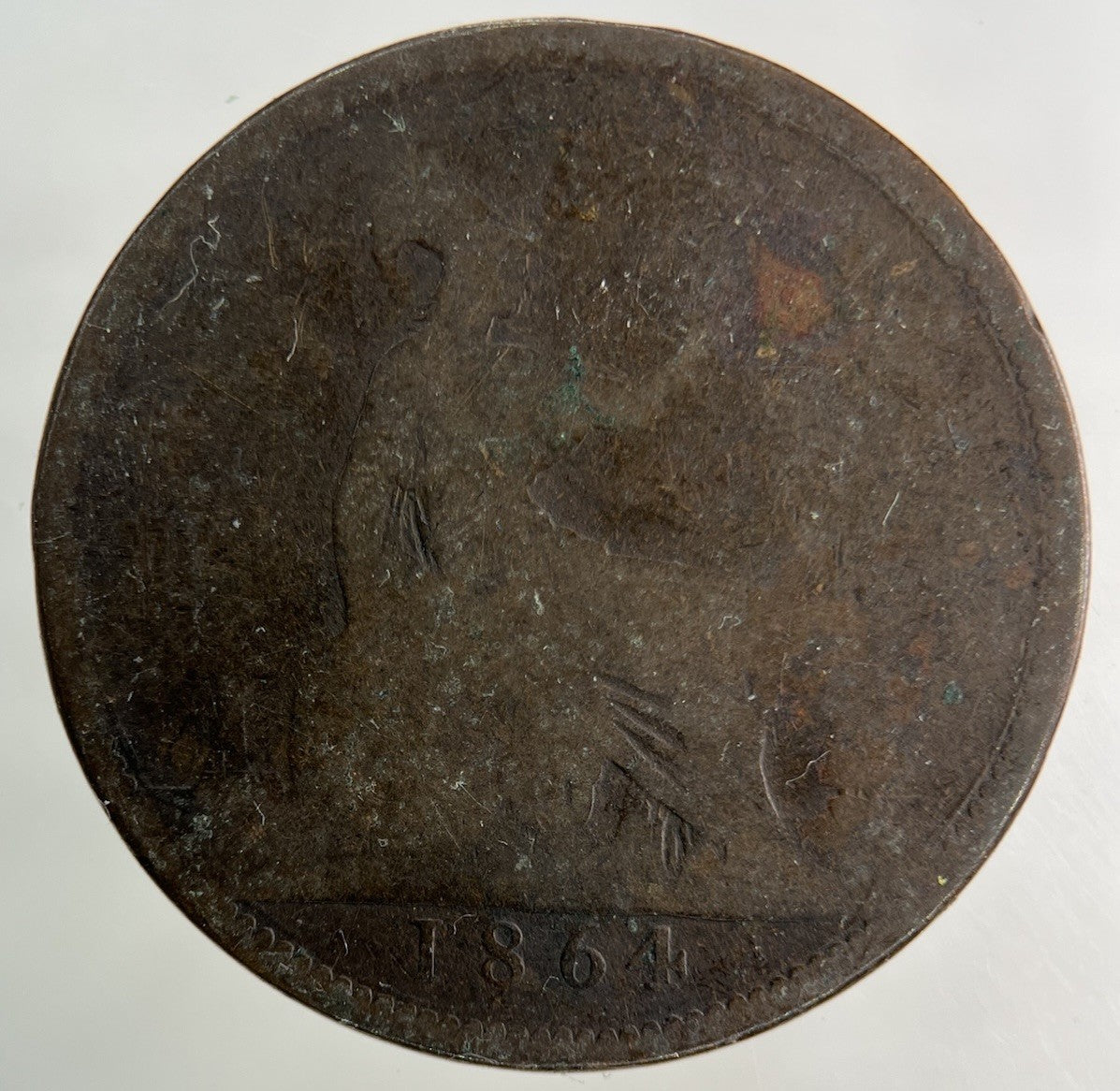 1864 Victoria One Penny Coin | Fair Grade
