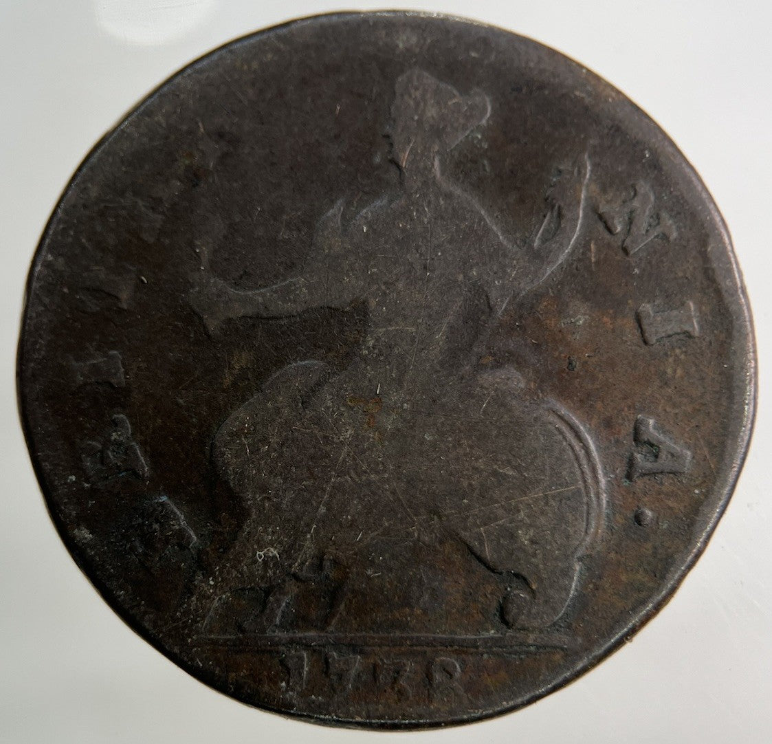1738 George II 2nd Half - Penny Coin | Collectable Grade