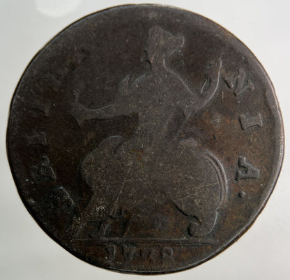 1738 George II 2nd Half - Penny Coin | Collectable Grade