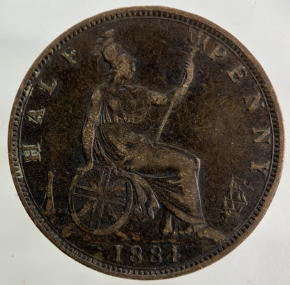 1884 Victoria Half - Penny Coin | Fine Collectable Grade