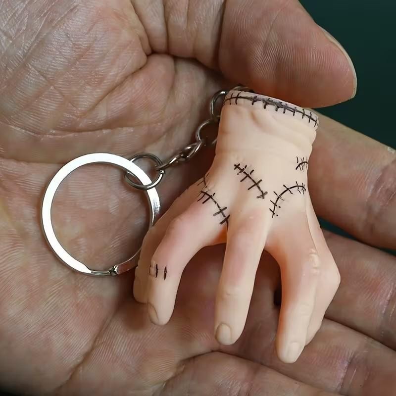 Mini Spooky Stitched Hand Gothic Keyring Premium Keychain Gift UK