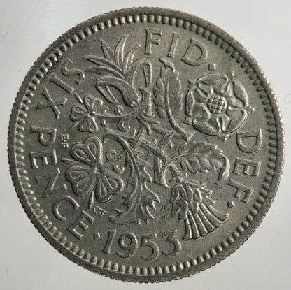 1953 Elizabeth II 2nd Sixpence Coin | Fine Collectable Grade