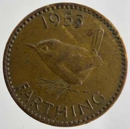 1953 Elizabeth II 2nd Wren Farthing Coin | Fine Collectable Grade
