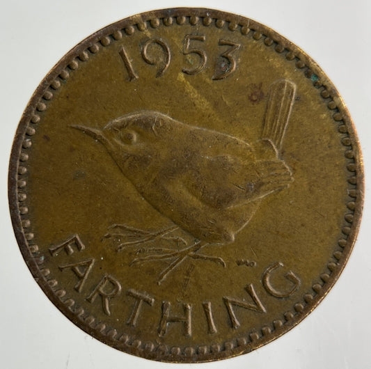 1953 Elizabeth II 2nd Wren Farthing Coin | Fine Collectable Grade