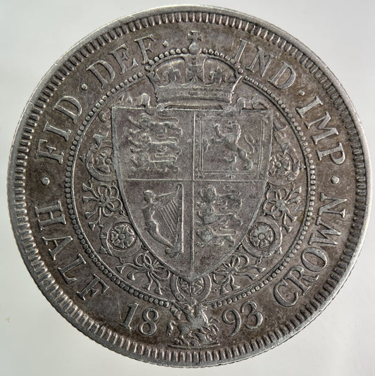 1893 Victoria Half - Crown Silver Coin | Very High Grade