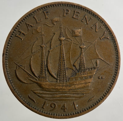 1941 George VI Half - Penny Coin | Collectable Grade