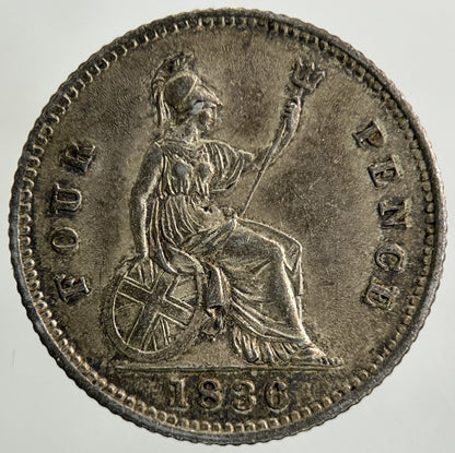1836 William IV Groat Four - Pence Silver Coin | Very Fine Grade