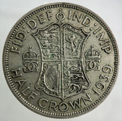 1939 George VI Half - Crown Silver Coin | Fine Collectable Grade