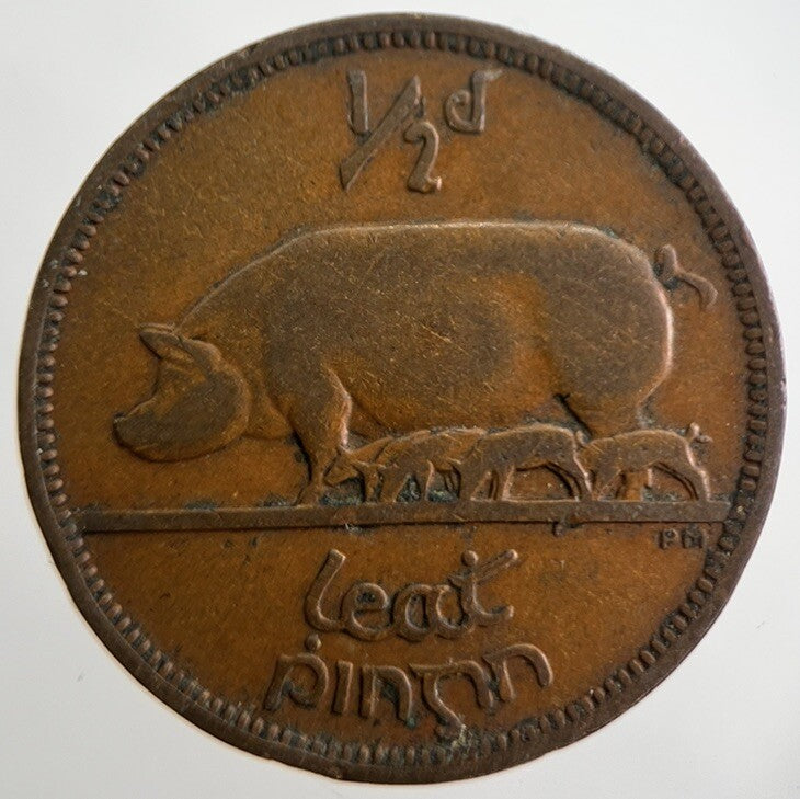 1941 Irish Half - Penny 1/2d Pig Coin | Fine Collectable Grade