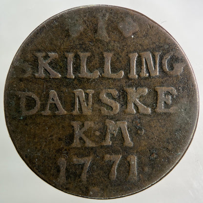 1771 Denmark 1 Skilling Coin | Collectable Grade