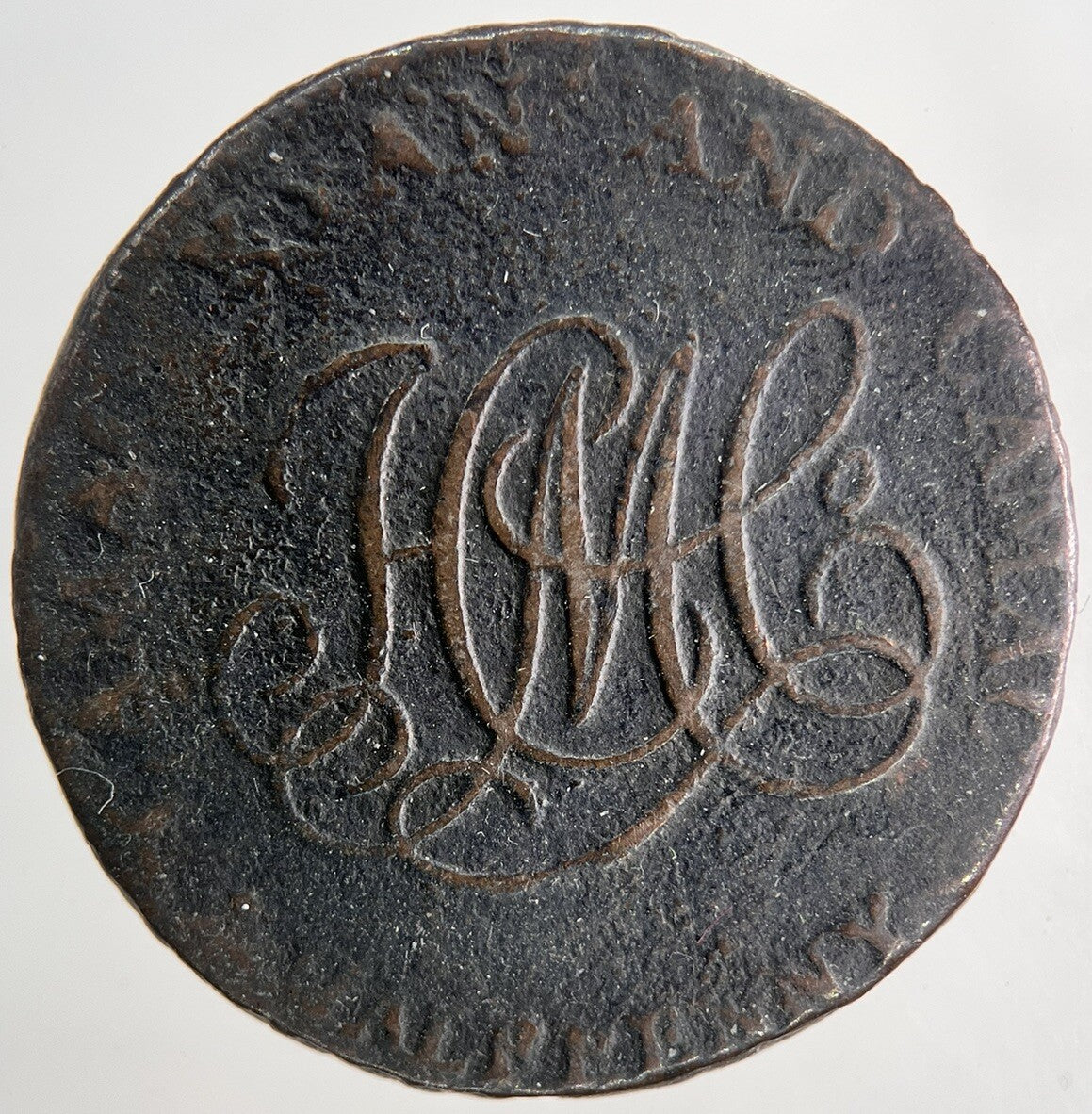 1792 Ireland Dublin Camac Harp Half - Penny Token Coin | Collectable Grade | a9117