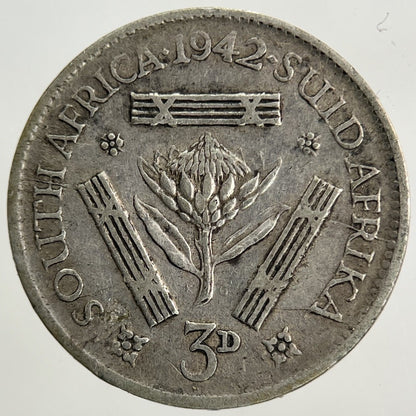 1942 South Africa Threepence Silver Coin | Fine Collectable Grade