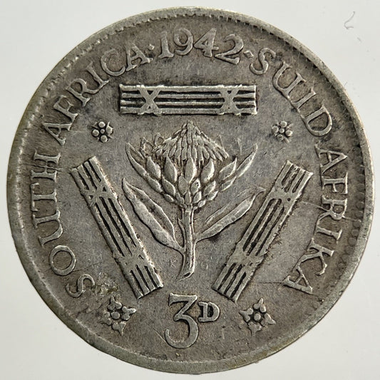1942 South Africa Threepence Silver Coin | Fine Collectable Grade