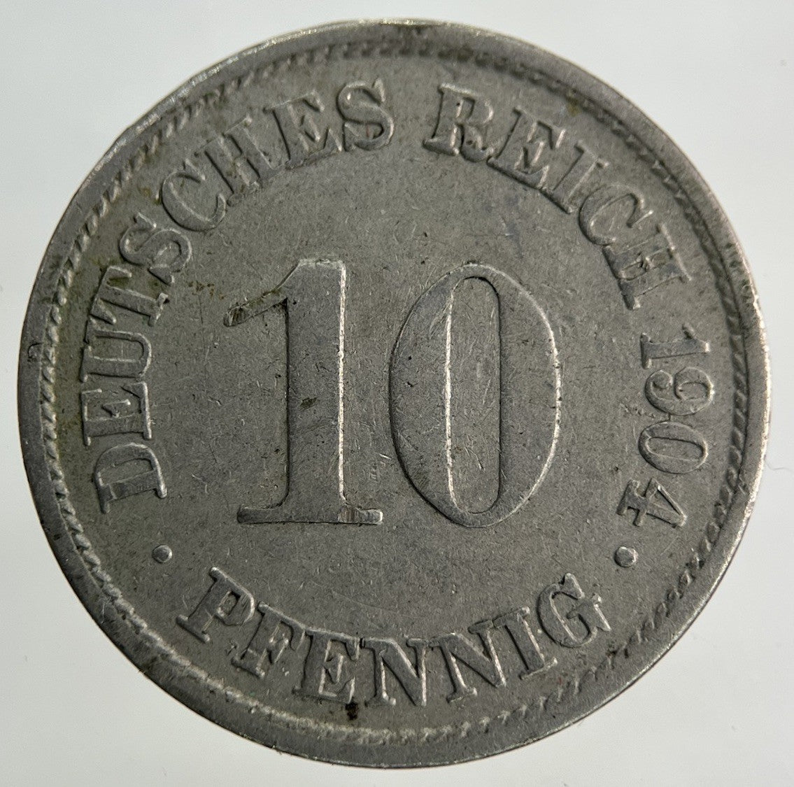 1904 German 10 Pfennig Coin | Fine Collectable Grade