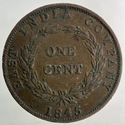 1845 East India Company One Cent Coin | Fine Collectable Grade