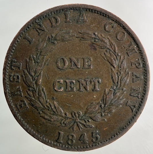1845 East India Company One Cent Coin | Fine Collectable Grade
