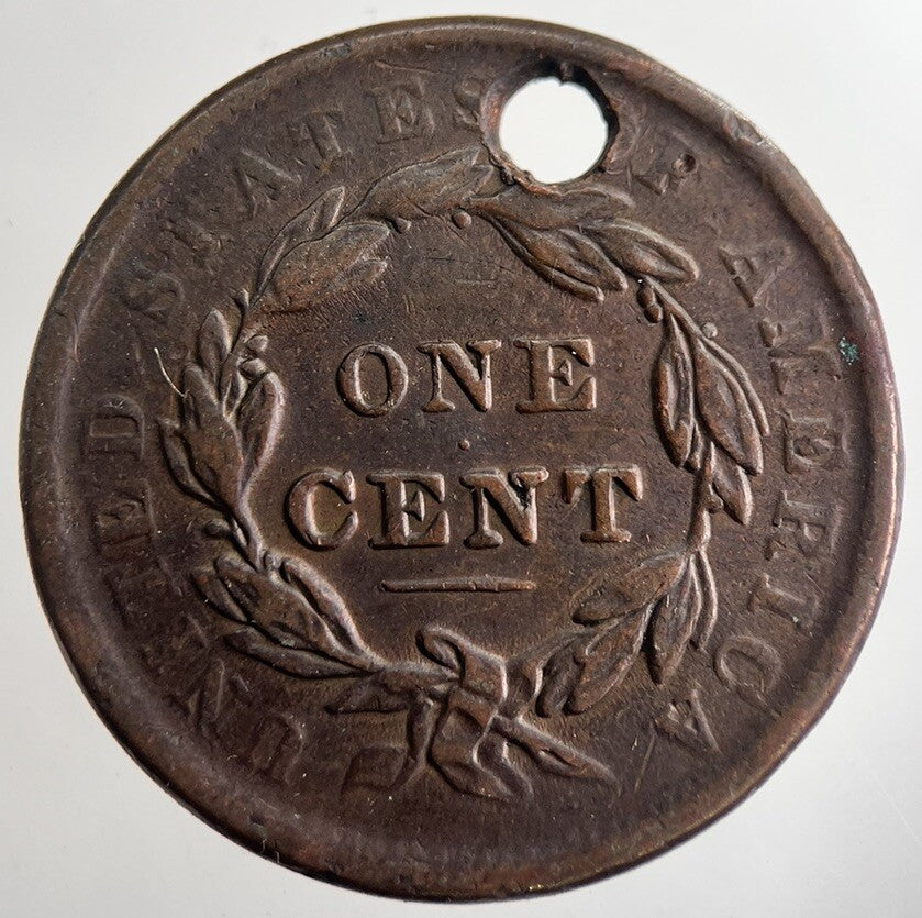 1838 US USA Large 1 One Cent Coin | Fine Collectable Grade | a8973