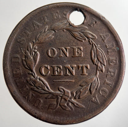 1838 US USA Large 1 One Cent Coin | Fine Collectable Grade | a8973