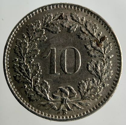 1961 Switzerland Swiss 10 Rappen Coin | Fine Collectable Grade