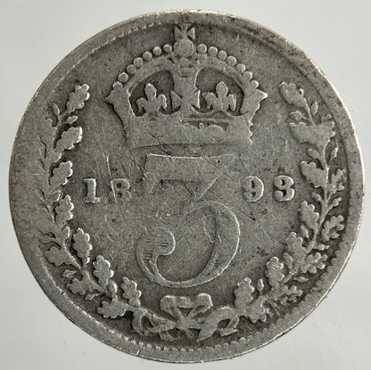 1893 Victoria Threepence Silver Coin | Collectable Grade