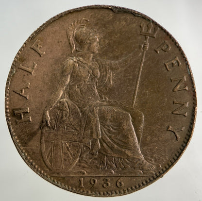 1936 George V Half - Penny Coin | Very High Grade
