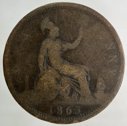 1863 Victoria One Penny Coin | Collectable Grade