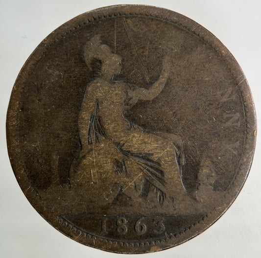 1863 Victoria One Penny Coin | Collectable Grade