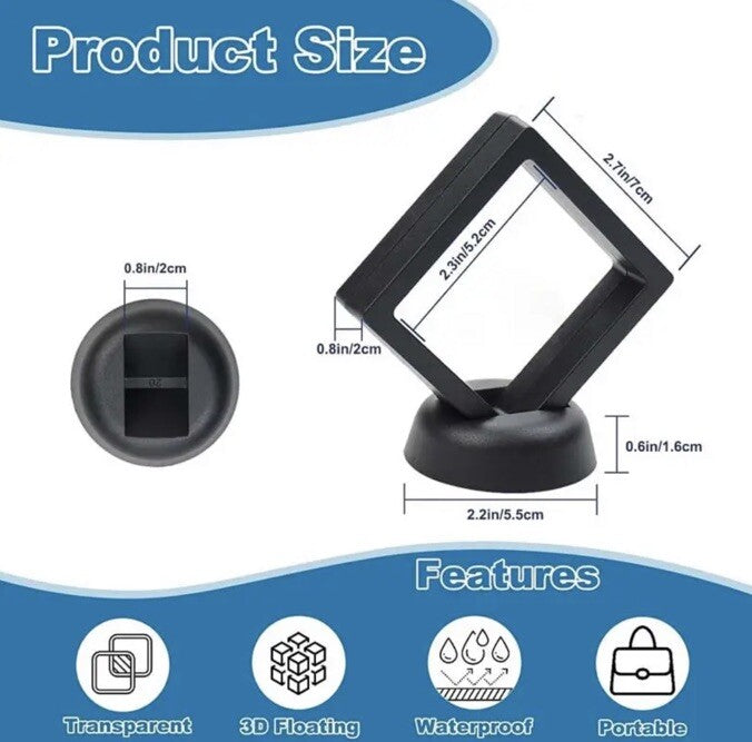 2 x Black Transparent Coin Display Stand For 1oz Silver or Gold Coins