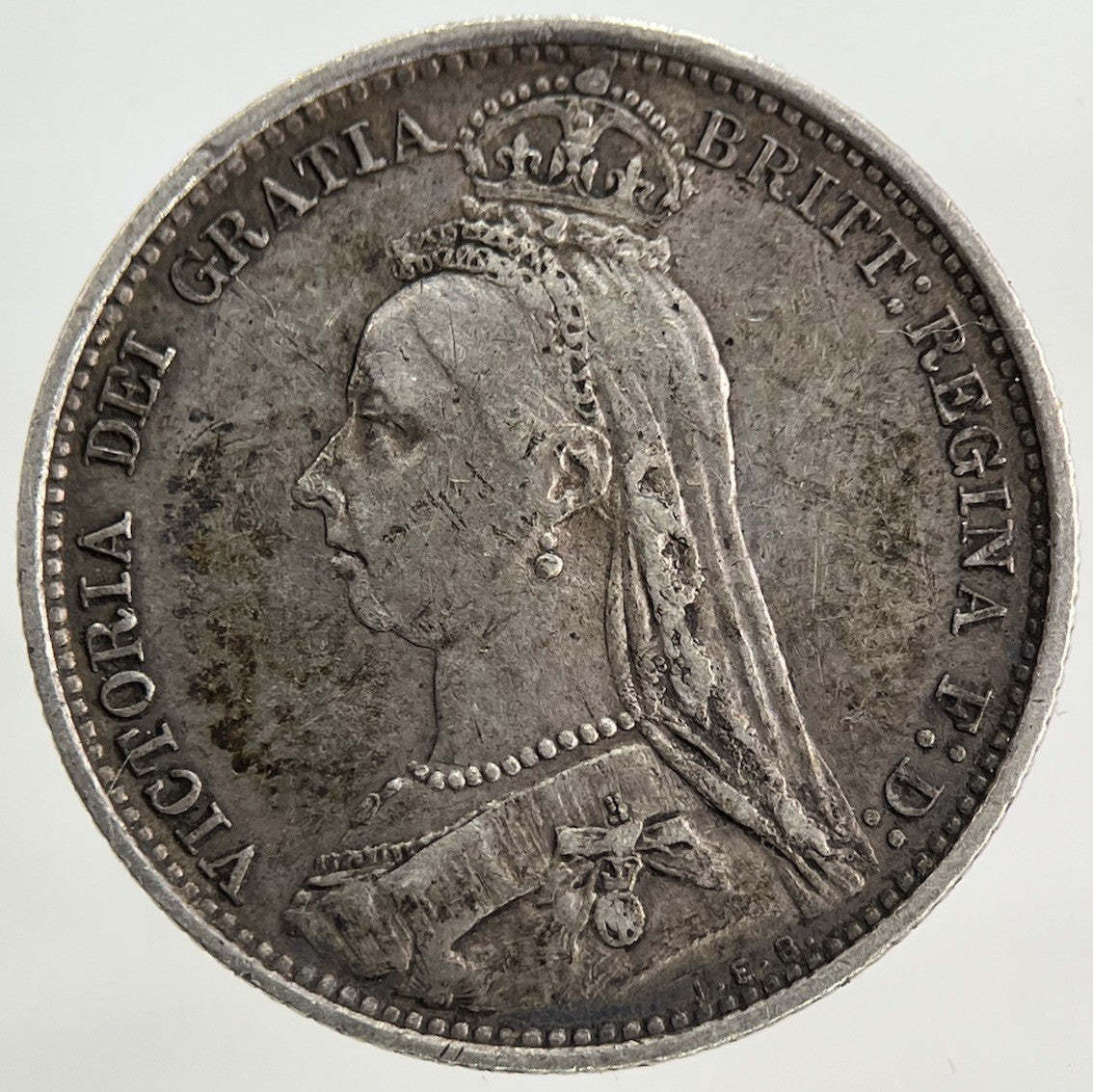 1887 Victoria Sixpence Silver Coin | Very High Grade
