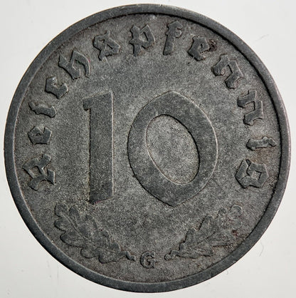1941 - G Nazi Germany 10 Pfennig Coin | Very High Grade