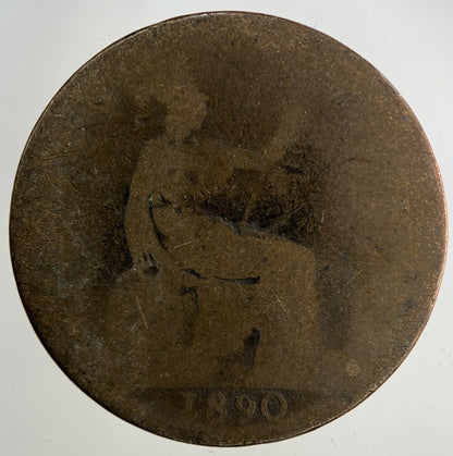 1890 Victoria Half - Penny Coin | Worn Grade