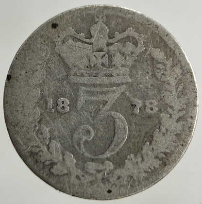 1878 Victoria Threepence Silver Coin | Collectable Grade