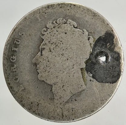 British George IV Shilling Silver Coin | Worn Grade