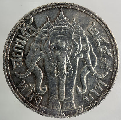 1913 - 1918 Thailand Large 1 Baht Silver Elephant Coin | Fine Collectable Grade