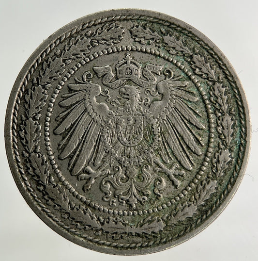 1892 - G Germany 20 Pfennig Coin | Very High Grade
