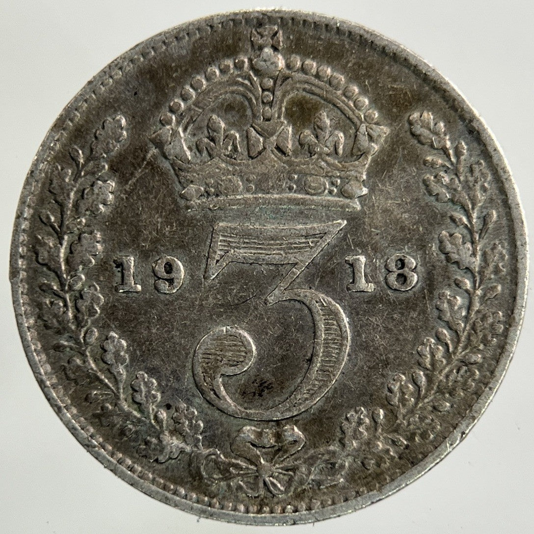 1918 George V Threepence Silver Coin | Fine Collectable Grade