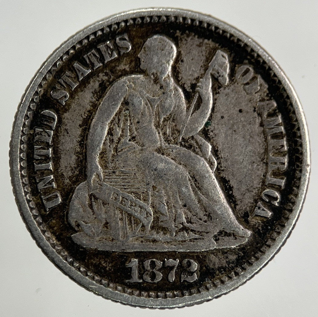 1872 US USA Half Dime Silver Coin | Fine Collectable Grade