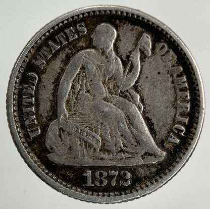 1872 US USA Half Dime Silver Coin | Fine Collectable Grade